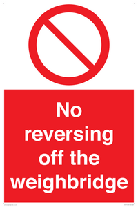 No reversing off the weighbridge